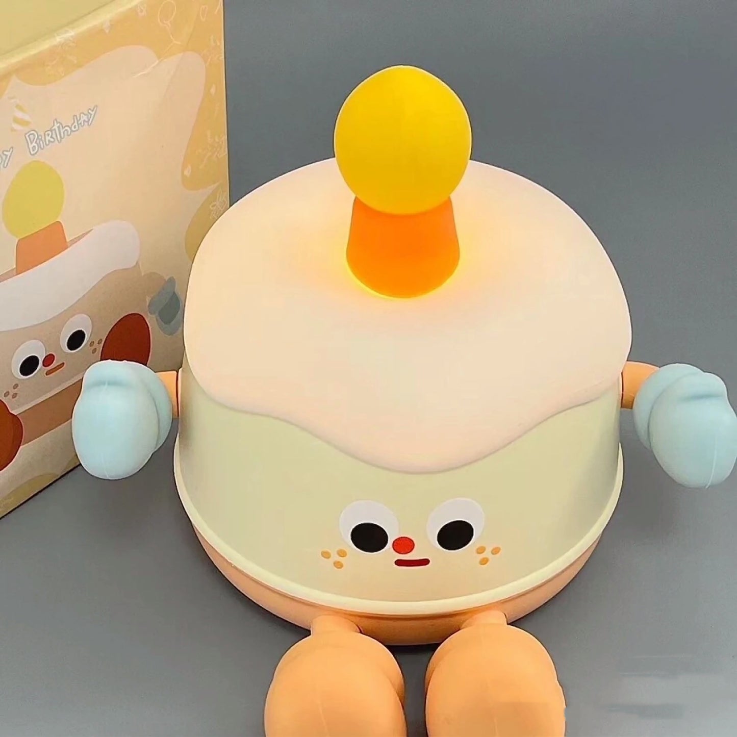 Birthday Cake Silicone Night Light Phone Holder