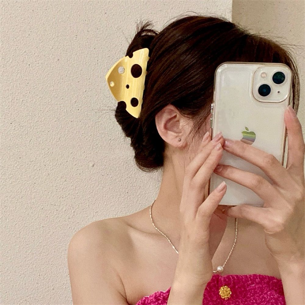 Cheese - Shaped Hair Claw Clips 3-piece Set - Adorable and Functional Hair Accessories