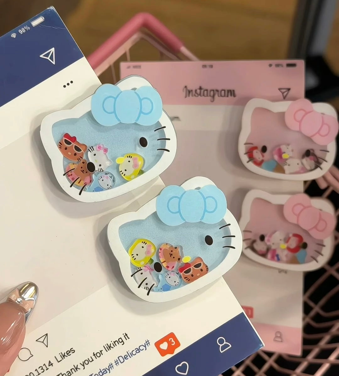 Hello Kitty Phone Grips - Adhesive, Retractable & Portable Airbag Phone Holder