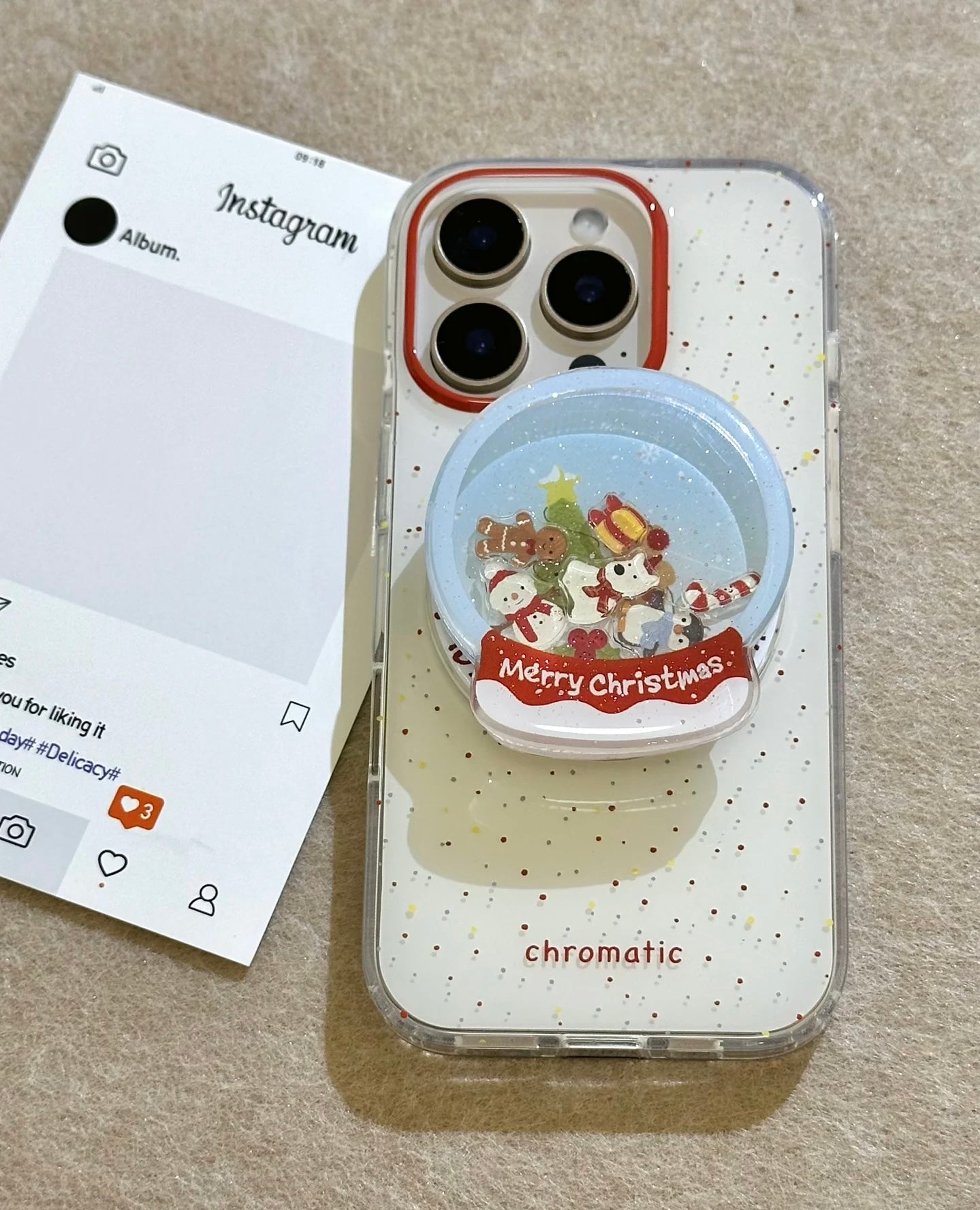 Christmas Phone Grip - Adhesive, Retractable & Portable Airbag Phone Holder