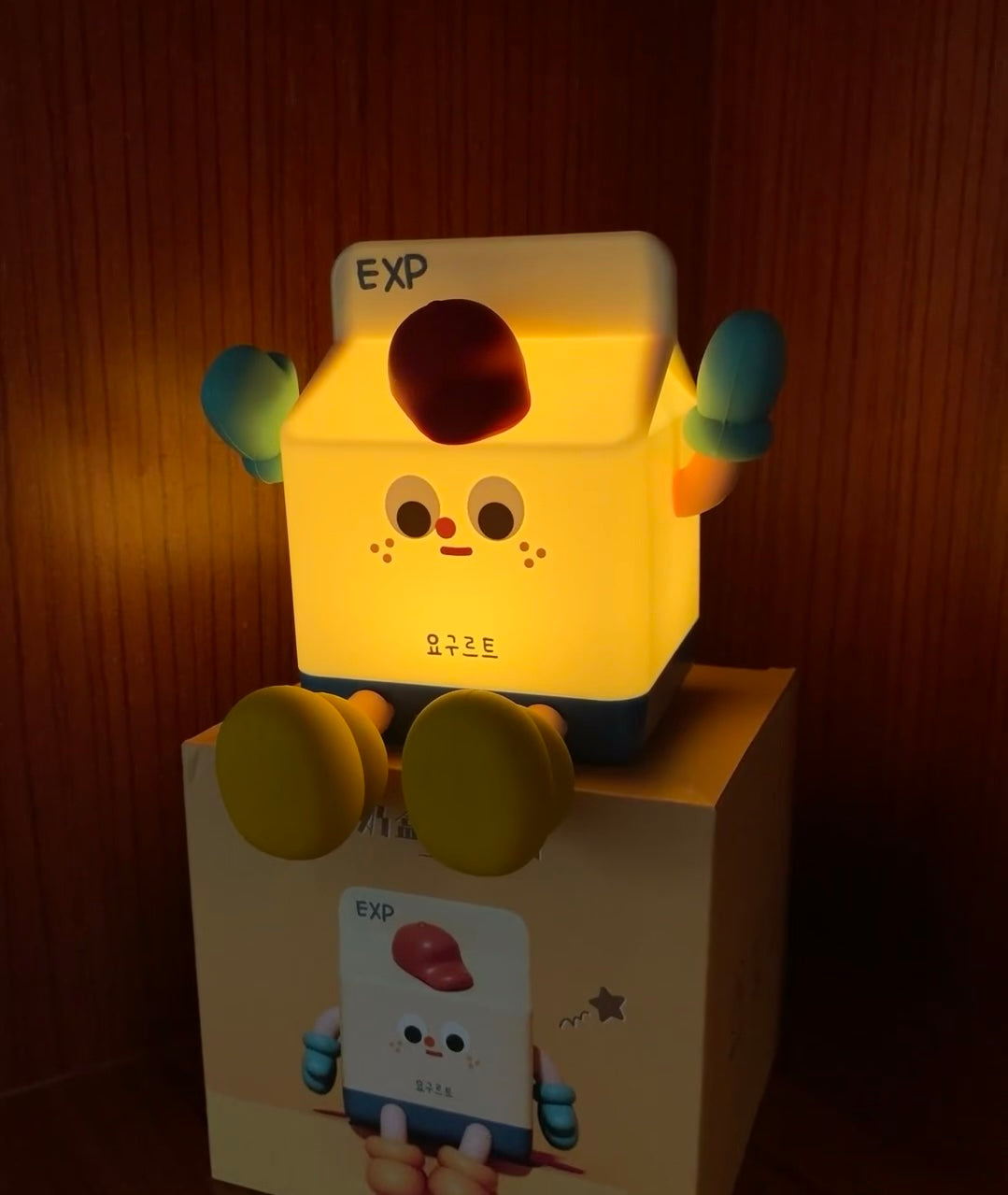 Milk Box Night Light Adorable Phone Holder Fun Bedroom Sleep Gift Night Light
