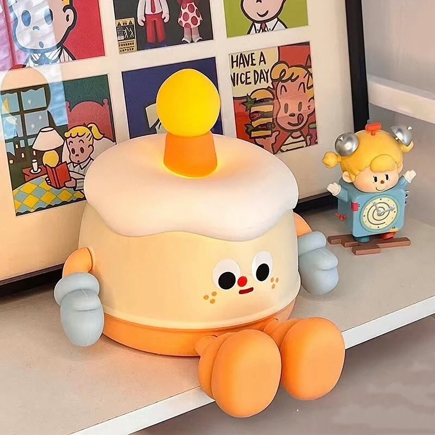 Birthday Cake Silicone Night Light Phone Holder