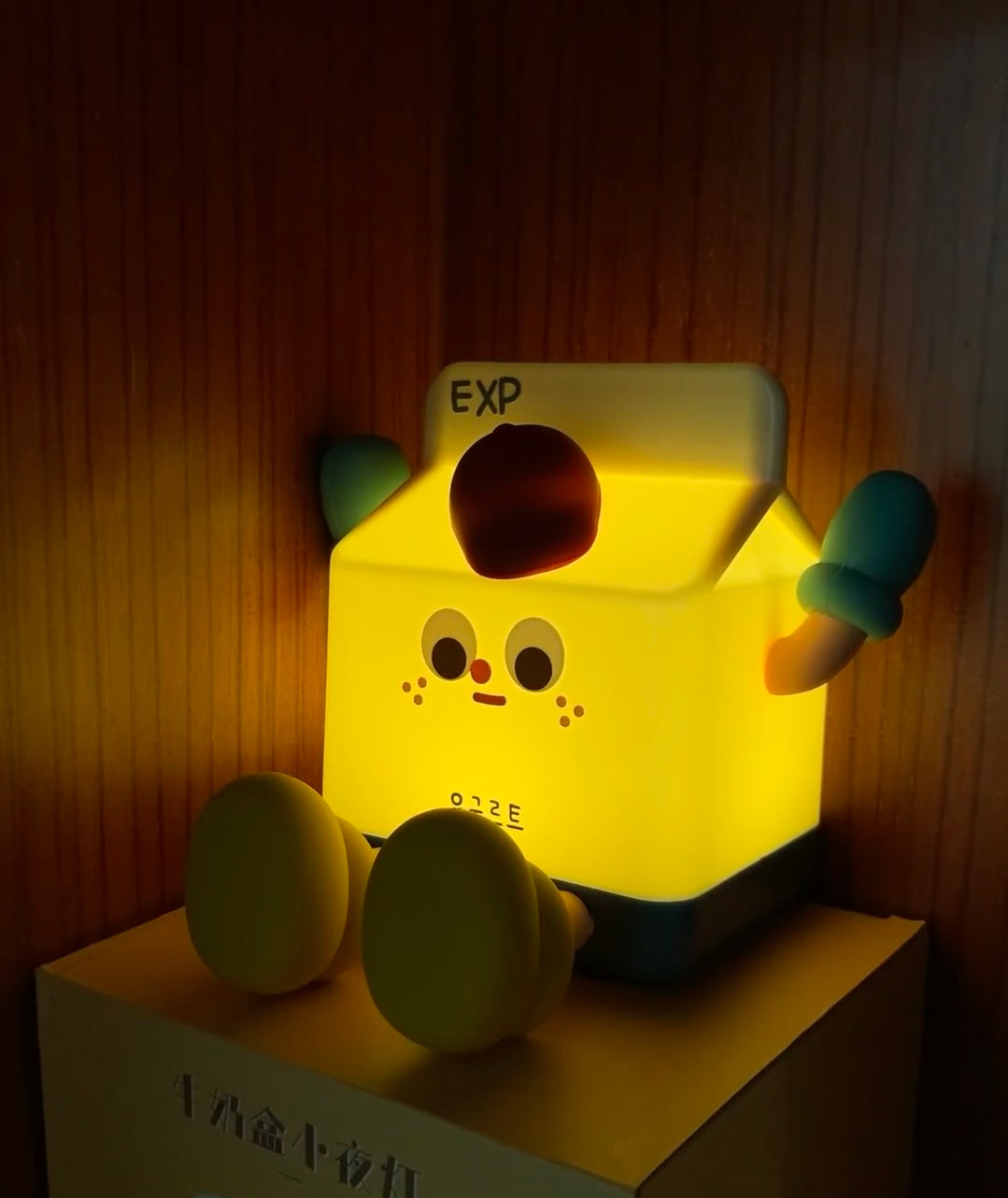 Milk Box Night Light Adorable Phone Holder Fun Bedroom Sleep Gift Night Light