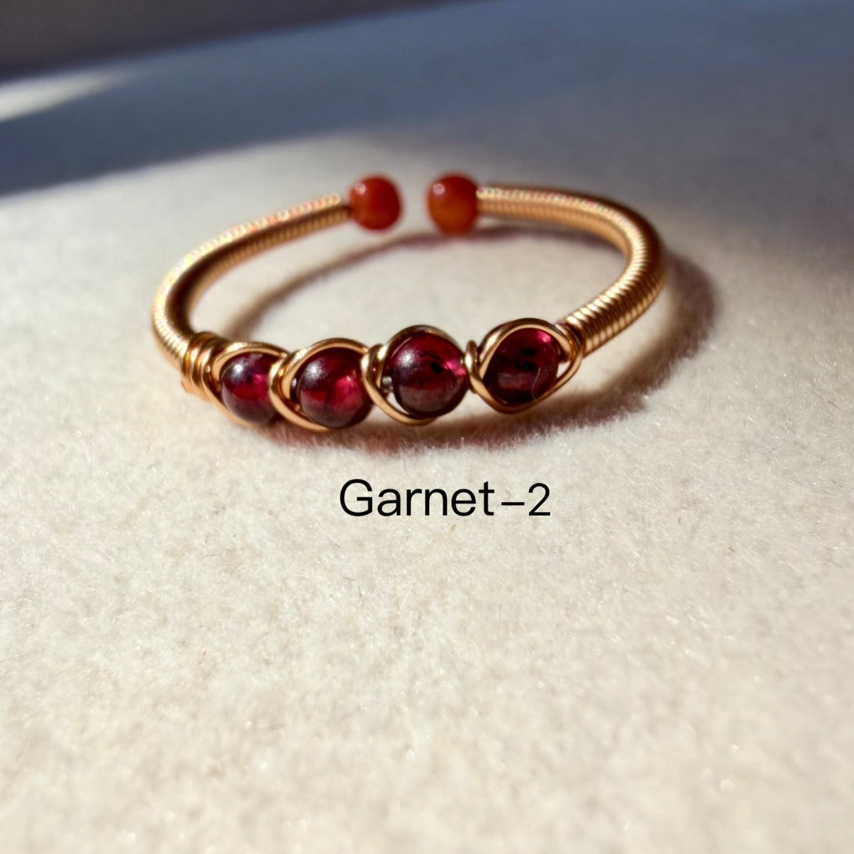 Handcrafted 14K Gold plated Wire Wrapped Ring with Natural Gemstones