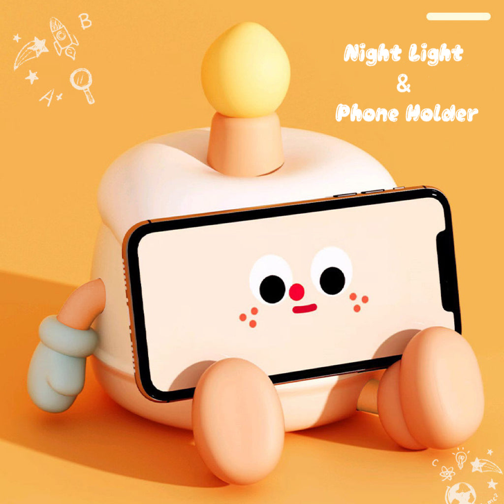 Birthday Cake Silicone Night Light Phone Holder