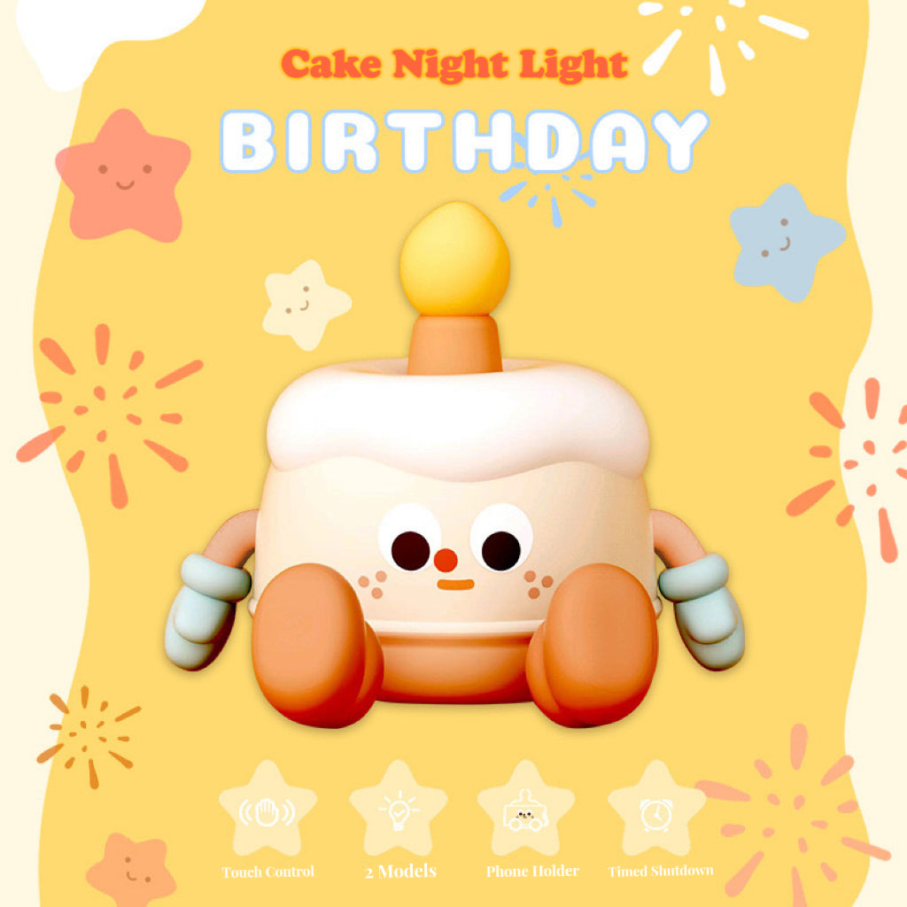 Birthday Cake Silicone Night Light Phone Holder