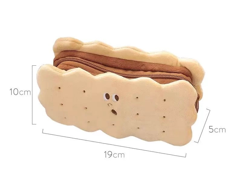 Cute Cookie - Shaped Plush Pencil Case, Adorable Stationery Organizer