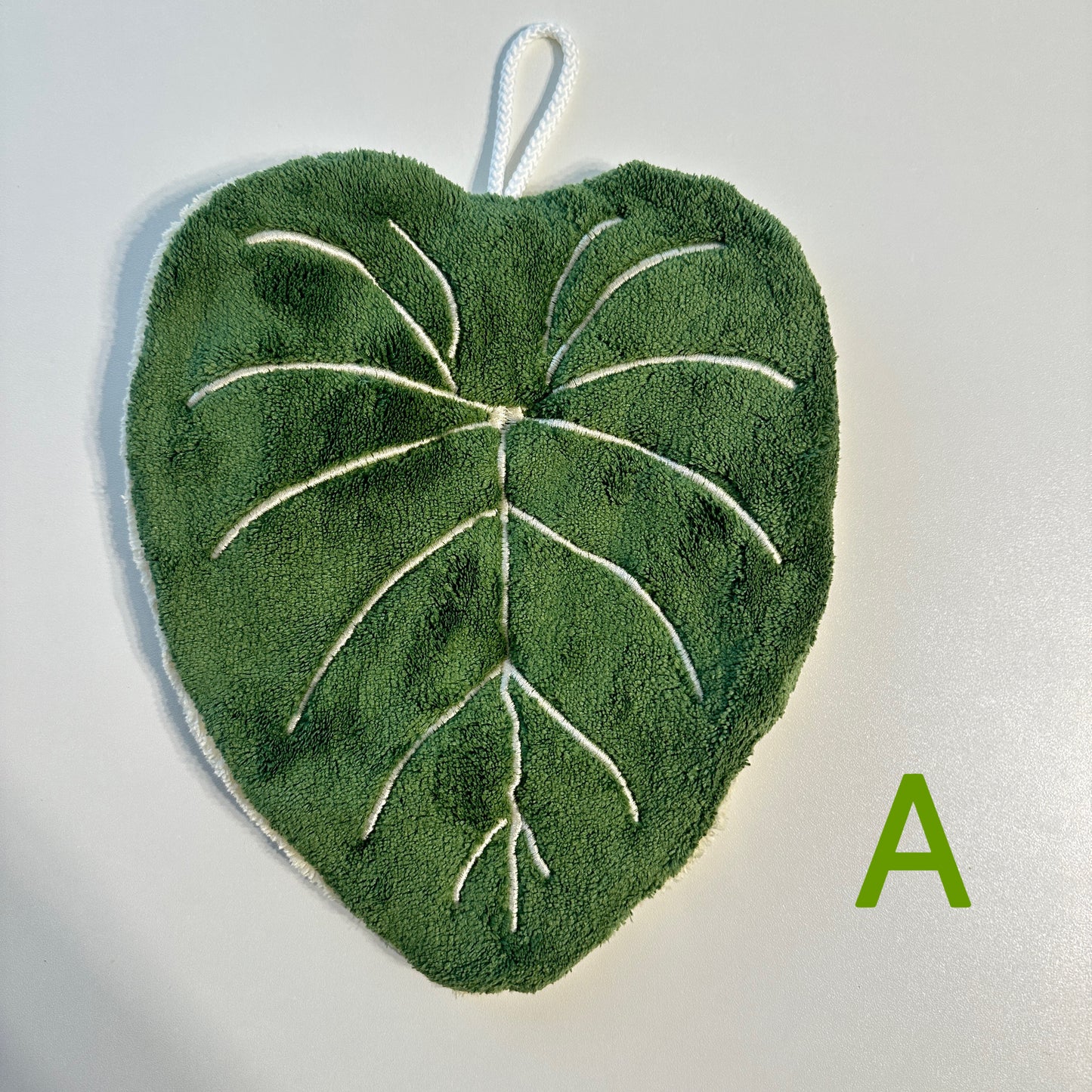 Anthurium Leaf Coral Fleece Hand Towel: Tropical Decor