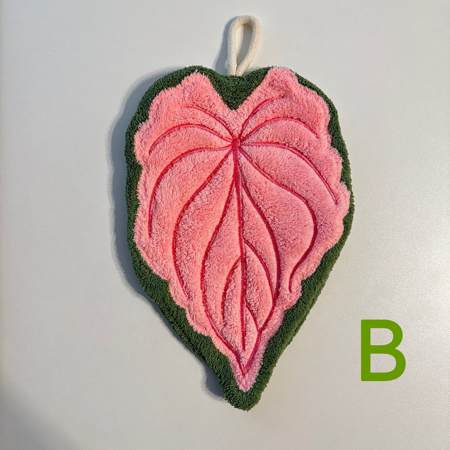 Anthurium Leaf Coral Fleece Hand Towel: Tropical Decor
