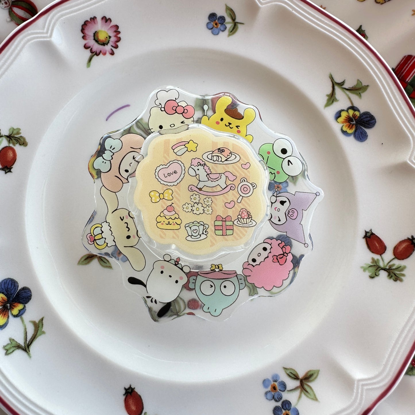 Sanrio Character Phone Grip - Rotatable Disk for Added Fun!