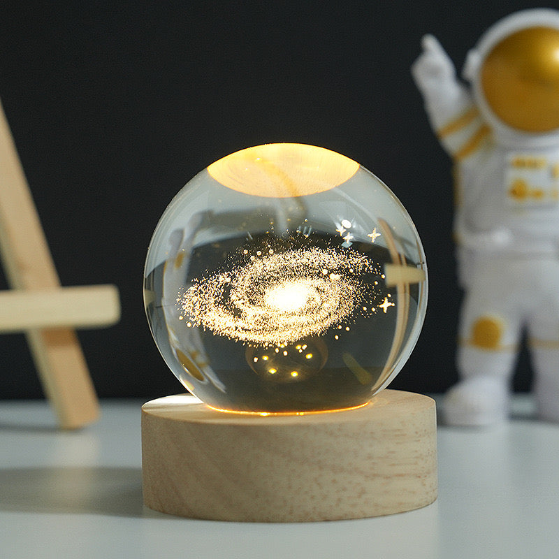Celestial Crystal Night Lights Solar System Galaxy Moon Saturn Gift