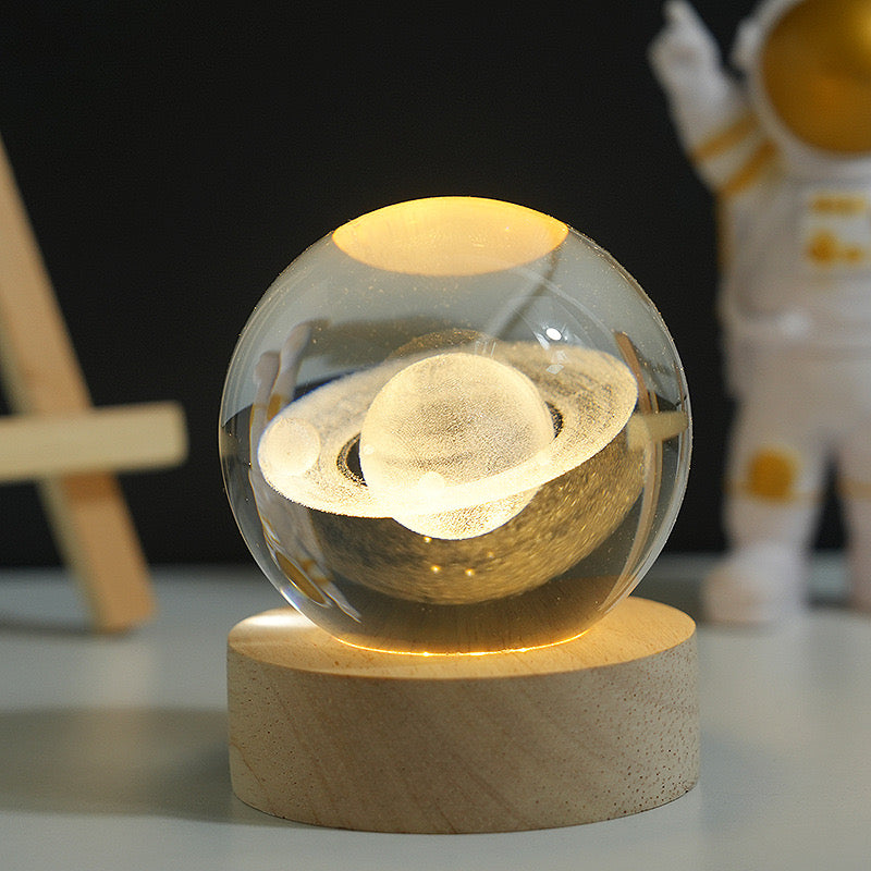 Celestial Crystal Night Lights Solar System Galaxy Moon Saturn Gift