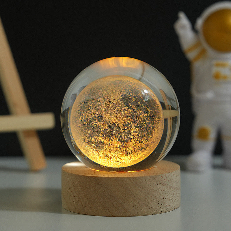 Celestial Crystal Night Lights Solar System Galaxy Moon Saturn Gift