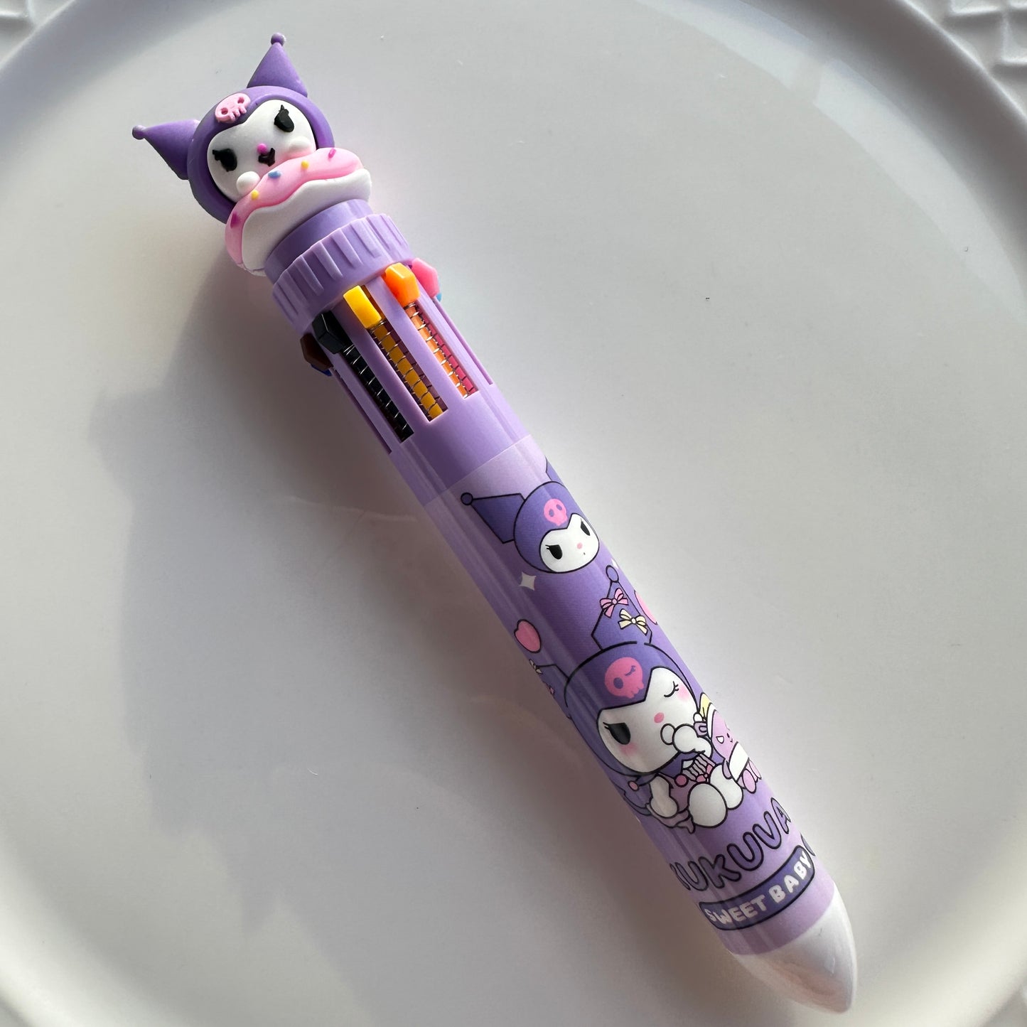 Kawaii Sanrio Multi - Color Ballpoint Pen - 10 Colors in One, Adorable Cartoon Character Design for School & Office