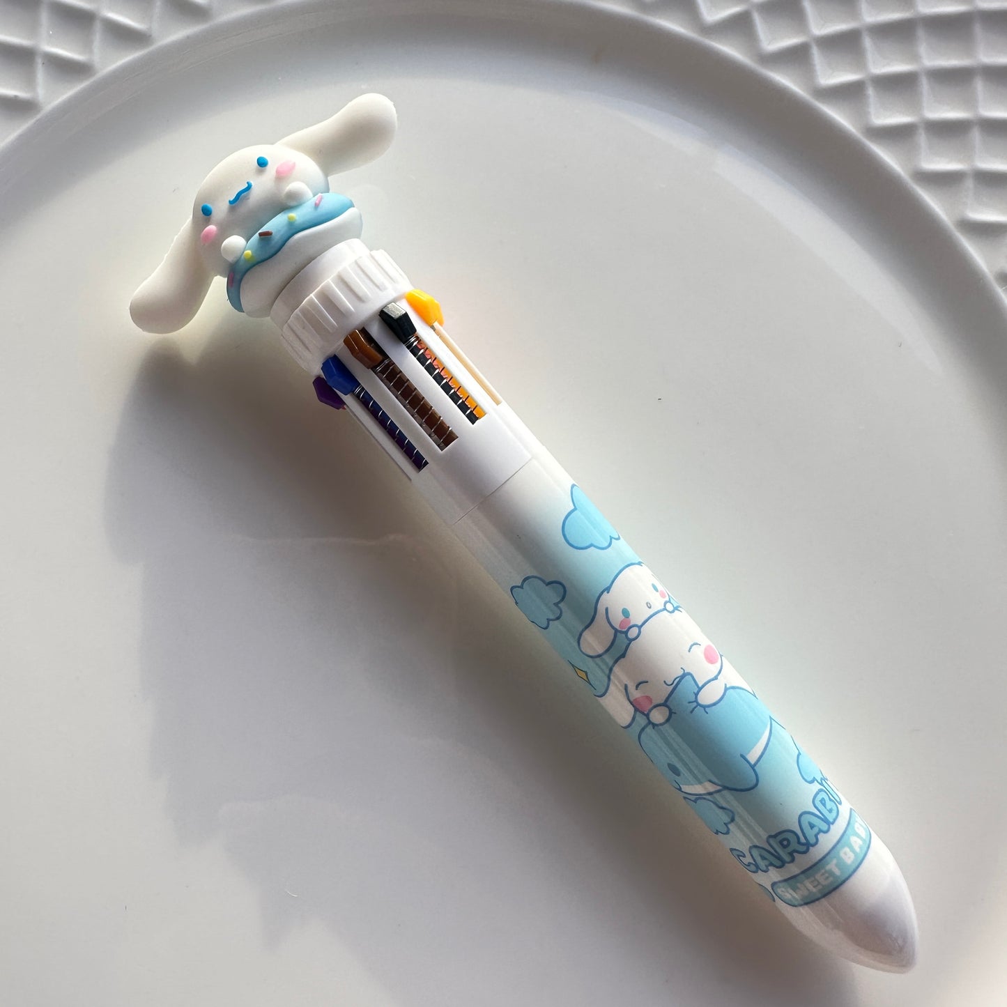 Kawaii Sanrio Multi - Color Ballpoint Pen - 10 Colors in One, Adorable Cartoon Character Design for School & Office