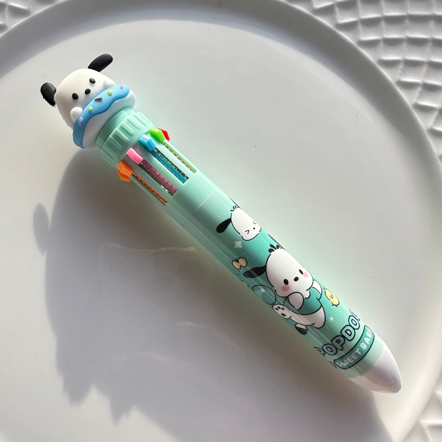 Kawaii Sanrio Multi - Color Ballpoint Pen - 10 Colors in One, Adorable Cartoon Character Design for School & Office