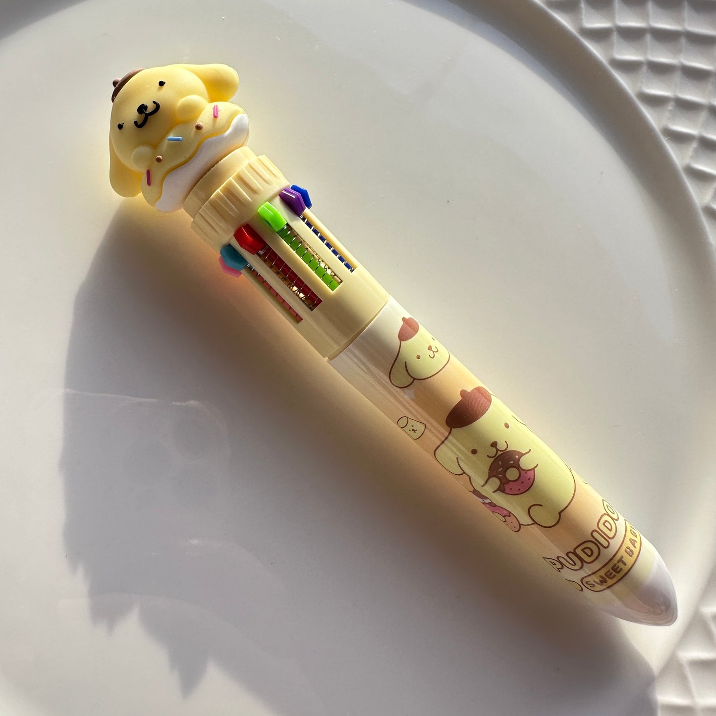 Kawaii Sanrio Multi - Color Ballpoint Pen - 10 Colors in One, Adorable Cartoon Character Design for School & Office