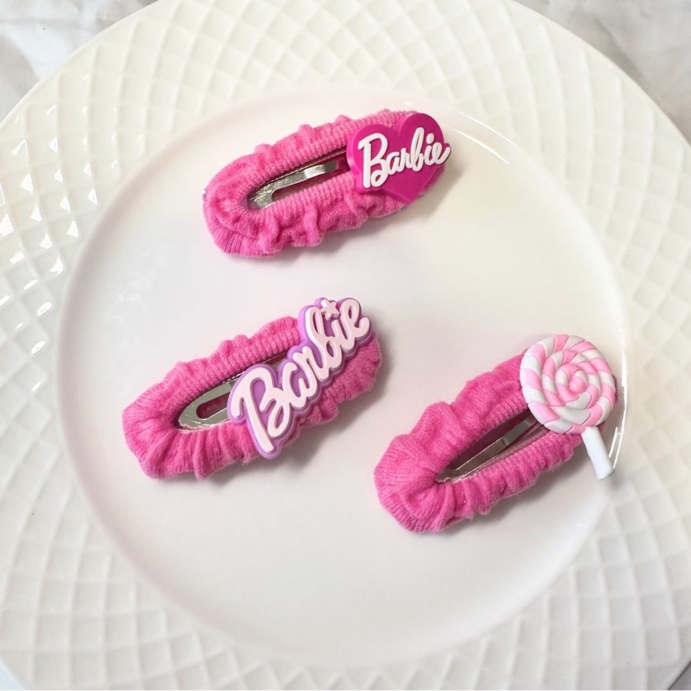 Handmade Barbie - themed Hair Clip Set (3 - piece)