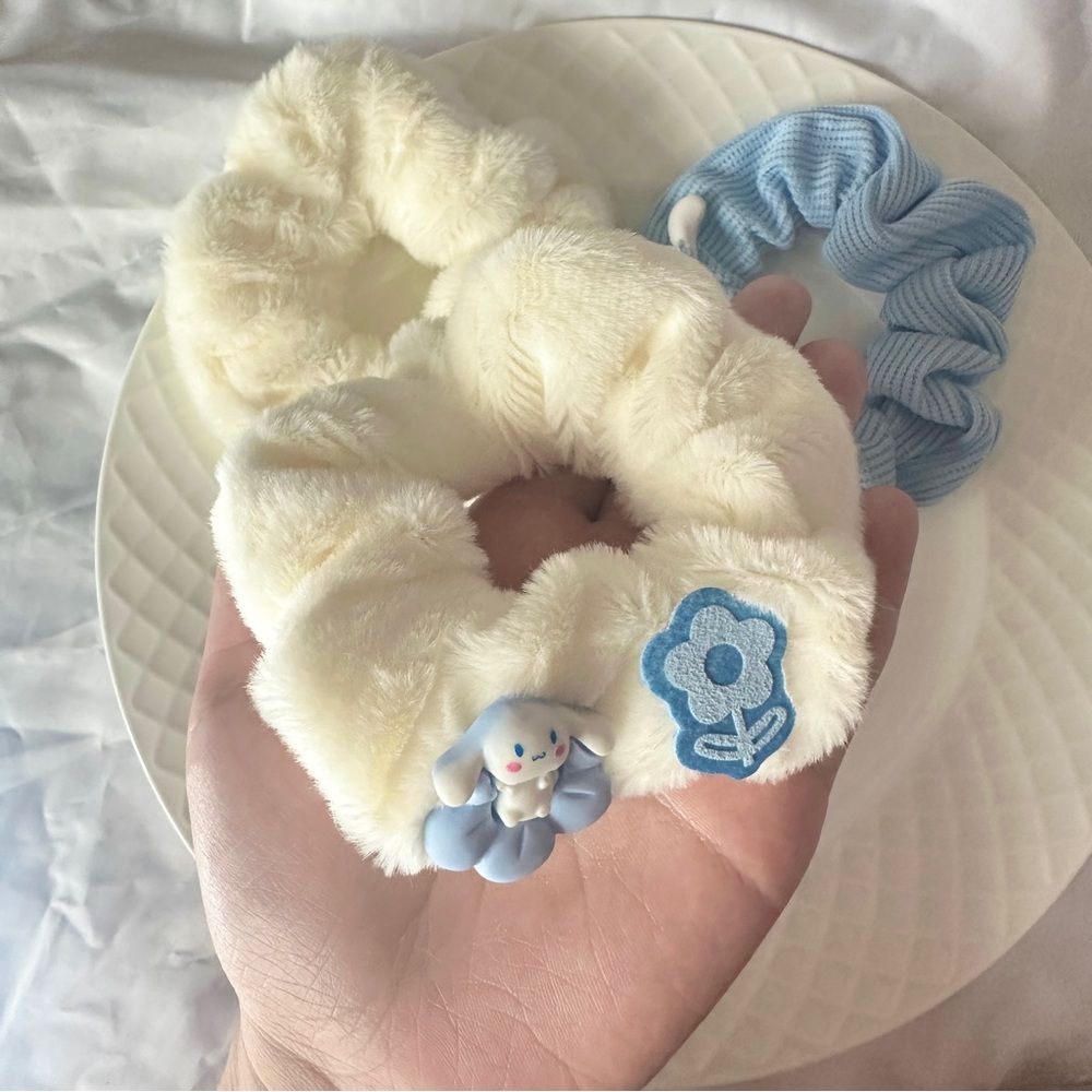 Handmade Cinnamoroll - themed Hair Scrunchie 3-Piece Set