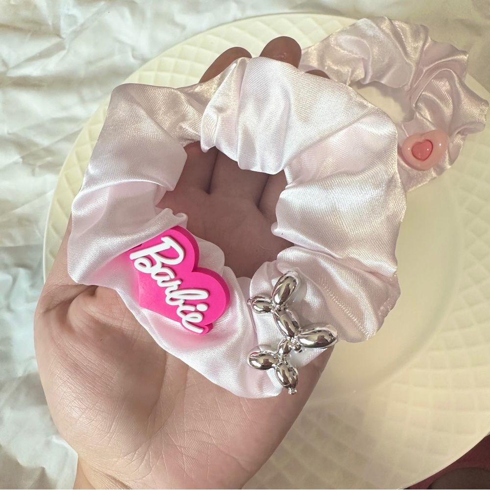 Handmade Barbie - themed Silk-like Hair Scrunchies Set (2 - piece)