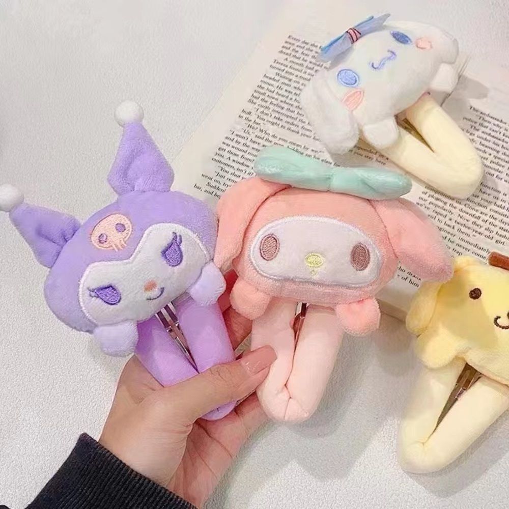 Handmade Large-sized Plush Doll Hair Clips - Sanrio-inspired Cute and Chic Hair Accessories