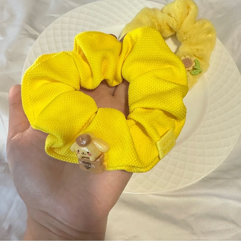 Handmade PomPomPurin - themed Hair Scrunchie Set (2 - piece)