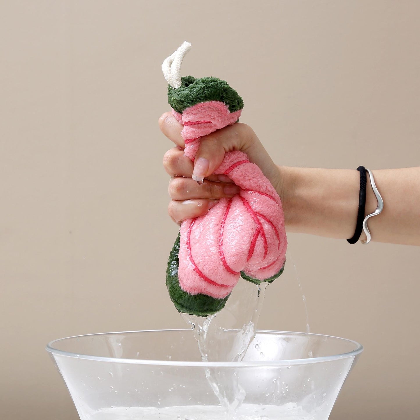 Anthurium Leaf Coral Fleece Hand Towel: Tropical Decor