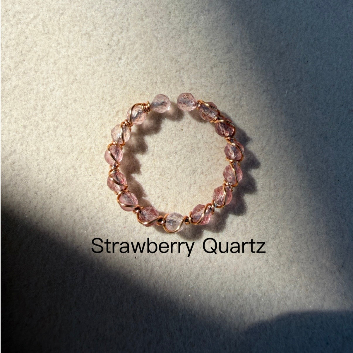 Handcrafted 14K Gold plated Wire Wrapped Ring with Natural Gemstones