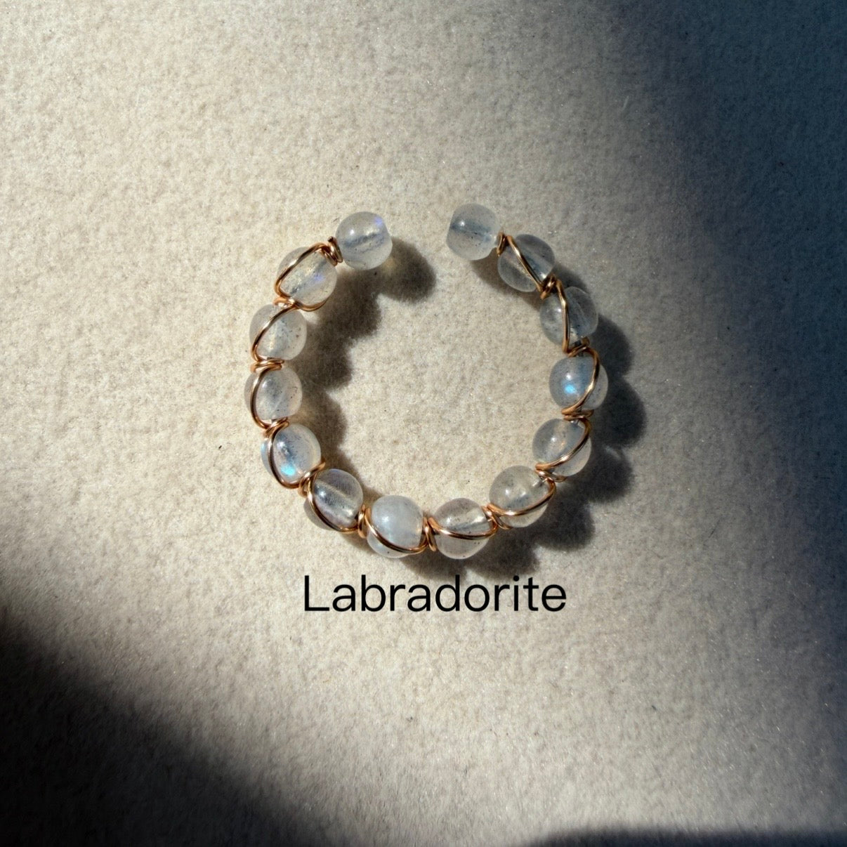 Handcrafted 14K Gold plated Wire Wrapped Ring with Natural Gemstones