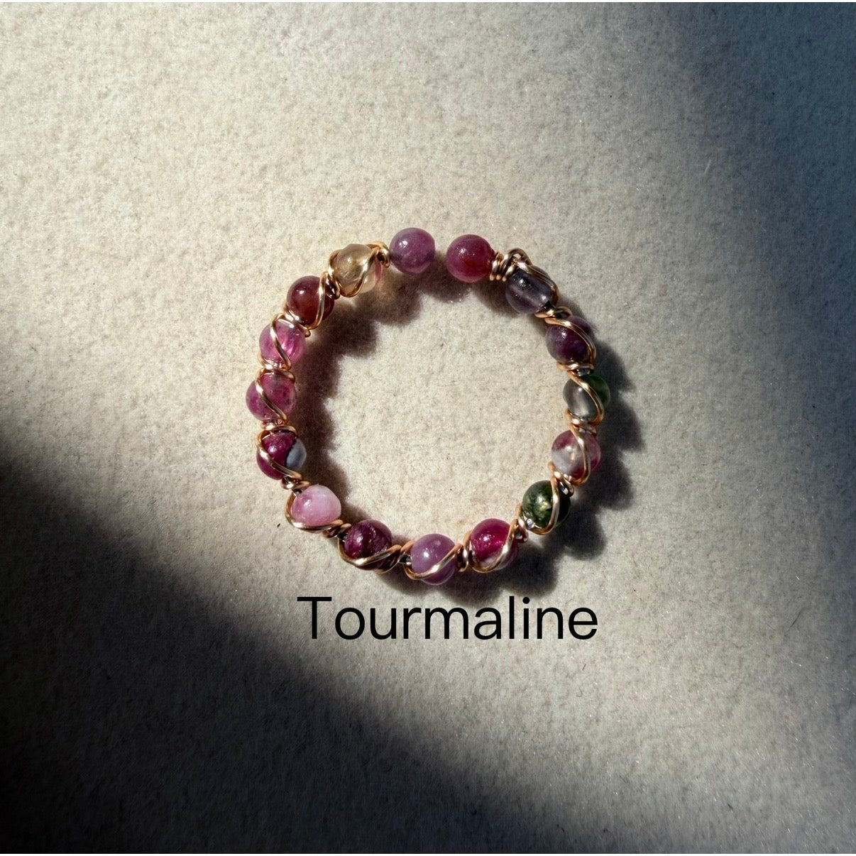 Handcrafted 14K Gold plated Wire Wrapped Ring with Natural Gemstones