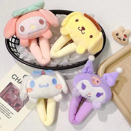 Handmade Large-sized Plush Doll Hair Clips - Sanrio-inspired Cute and Chic Hair Accessories