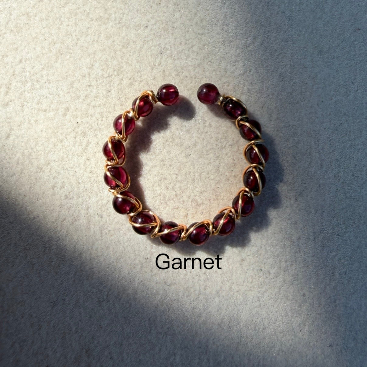 Handcrafted 14K Gold plated Wire Wrapped Ring with Natural Gemstones
