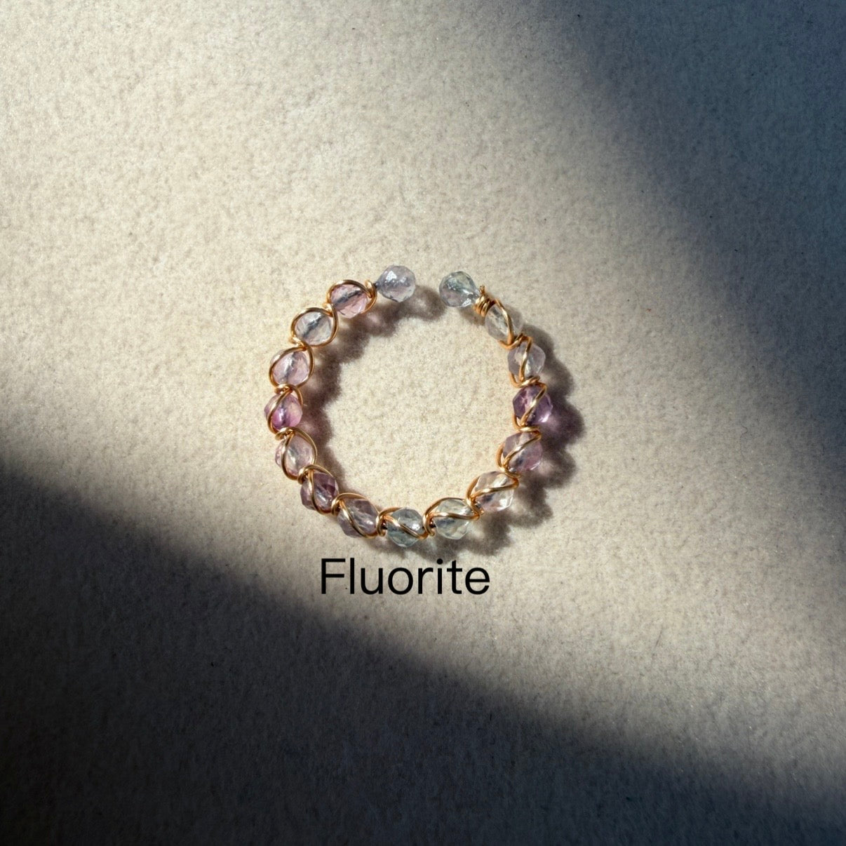 Handcrafted 14K Gold plated Wire Wrapped Ring with Natural Gemstones