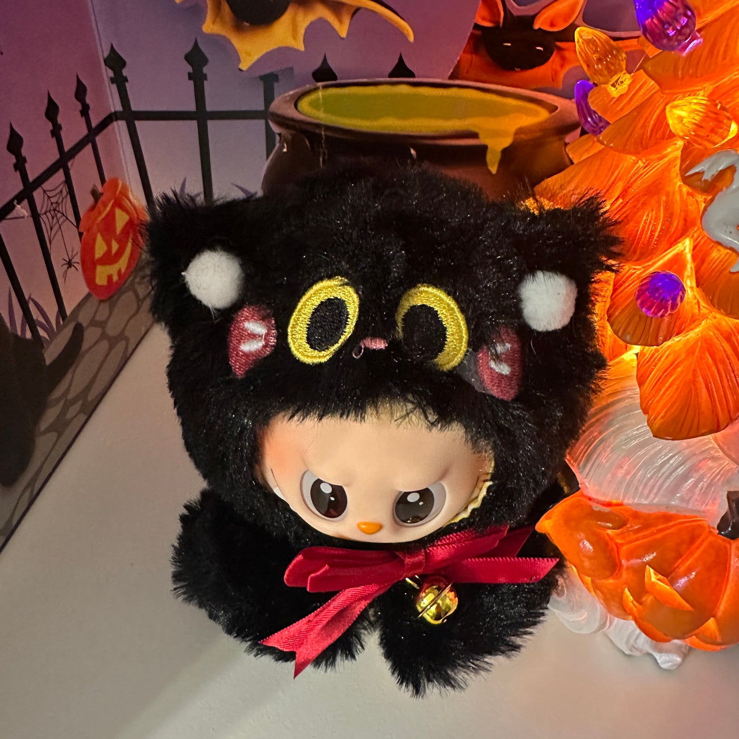 Halloween - Themed Adorable Doll Outfit: Spooky Cat Style Labubu Cloth