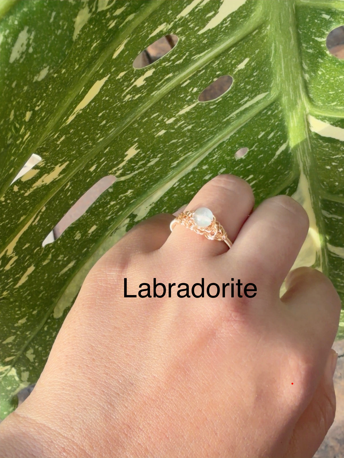 Handcrafted 14K Gold Plated Wire Wrapped Ring with Natural Gemstones