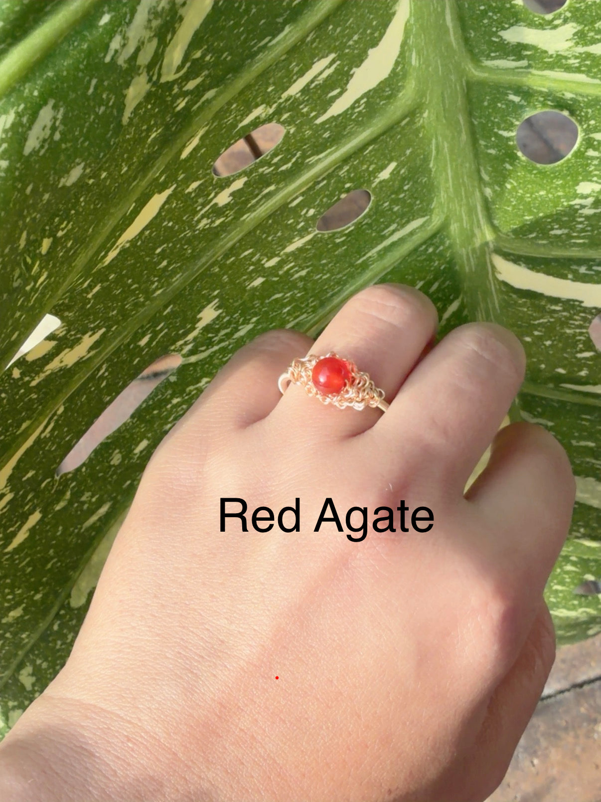 Handcrafted 14K Gold Plated Wire Wrapped Ring with Natural Gemstones