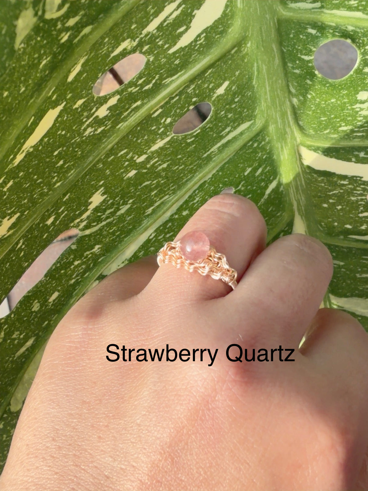 Handcrafted 14K Gold Plated Wire Wrapped Ring with Natural Gemstones