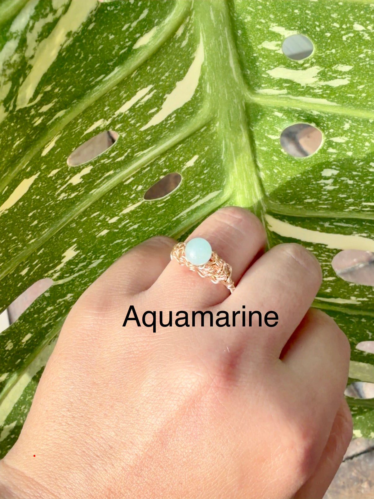 Handcrafted 14K Gold Plated Wire Wrapped Ring with Natural Gemstones