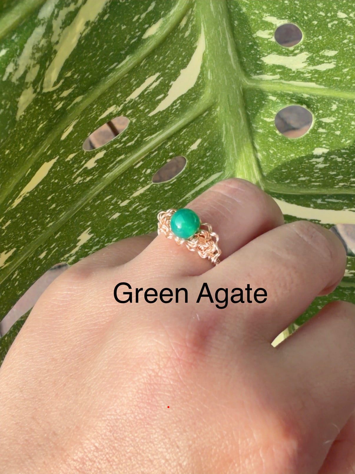 Handcrafted 14K Gold Plated Wire Wrapped Ring with Natural Gemstones