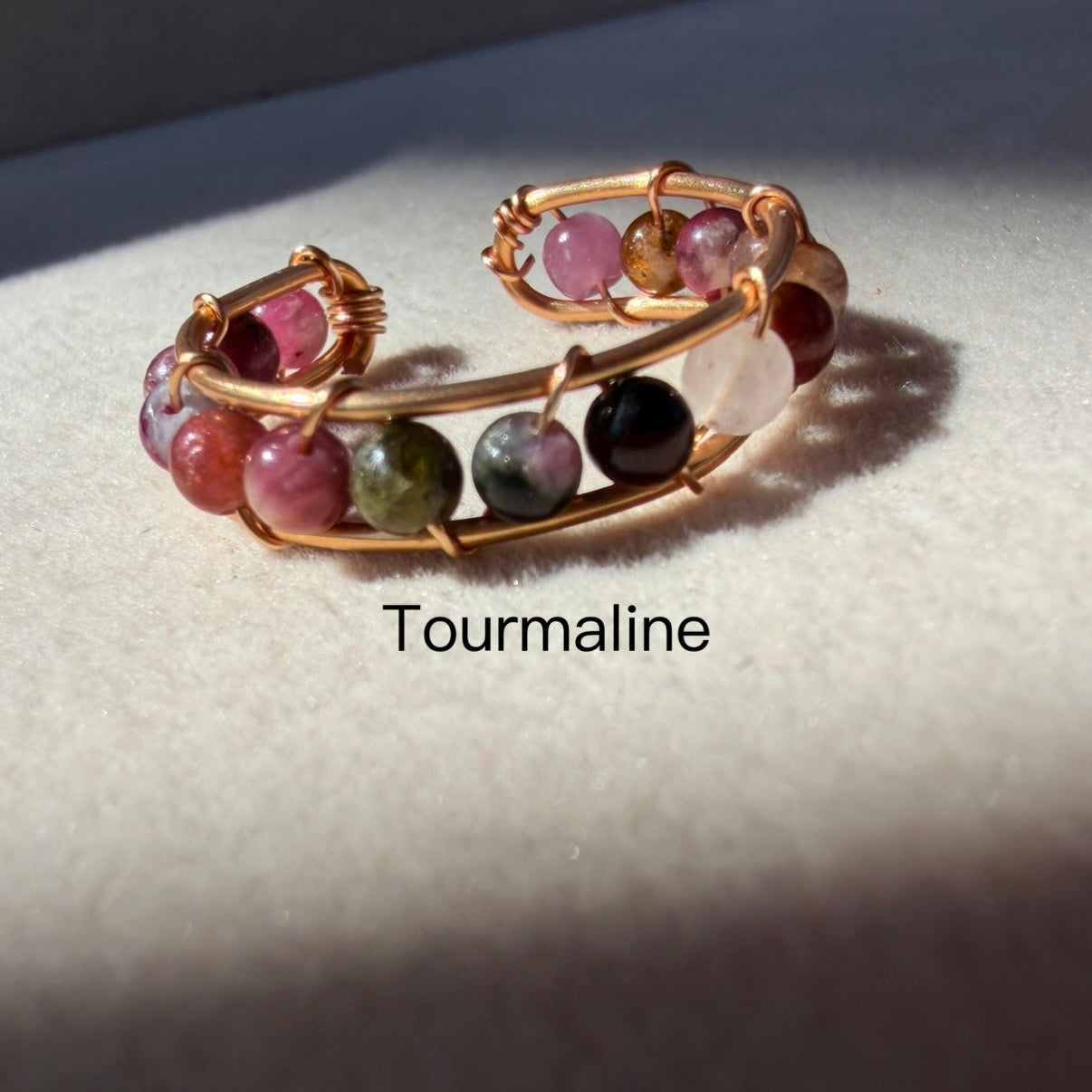 Handcrafted 14K Gold plated Wire Wrapped Ring with Natural Gemstones