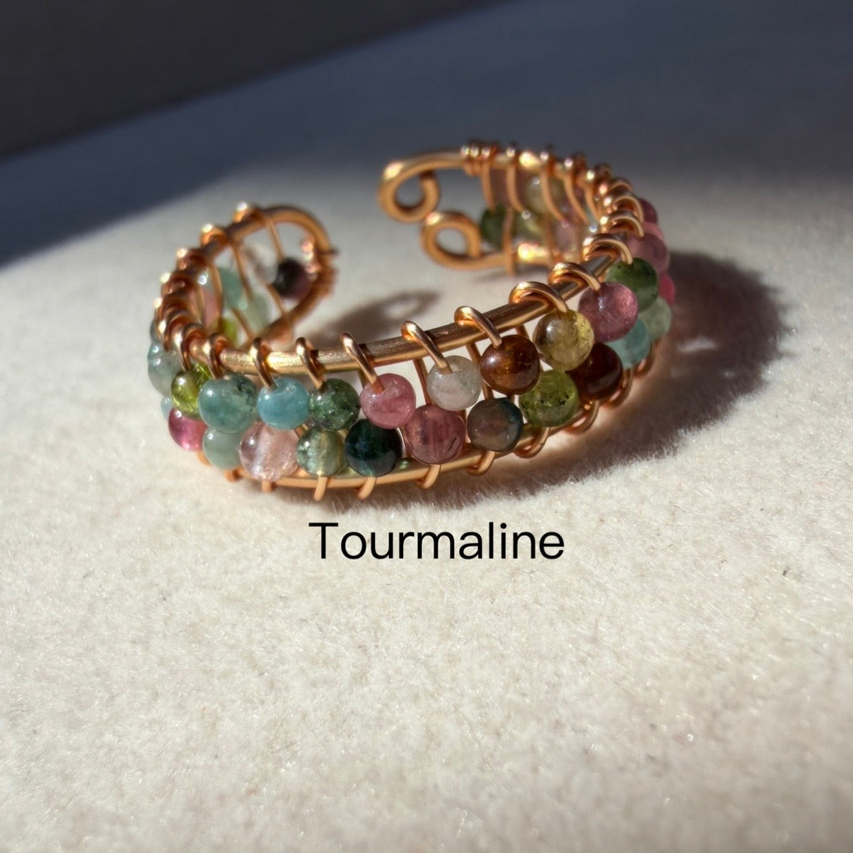 Handcrafted 14K Gold plated Wire Wrapped Ring with Natural Gemstones
