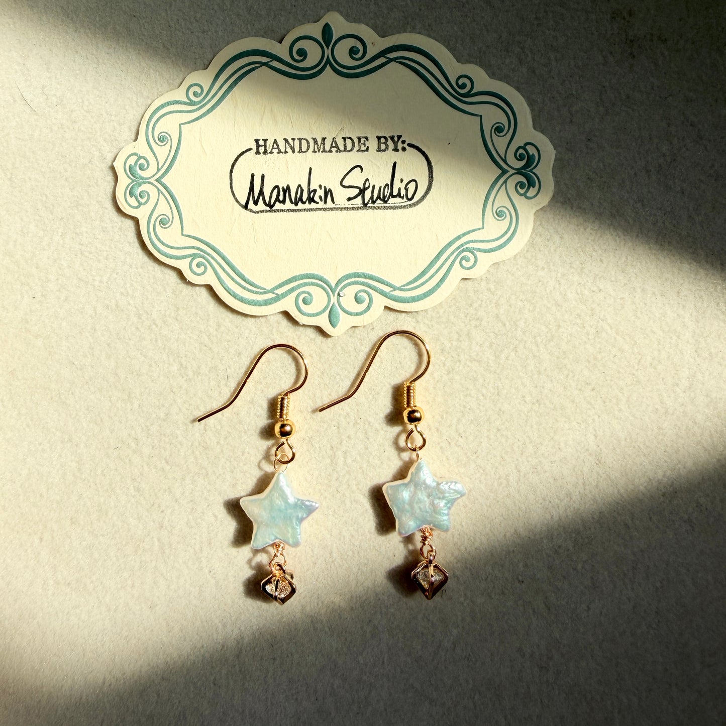 Handmade Fresh Water Baroque Pearl Star Earrings