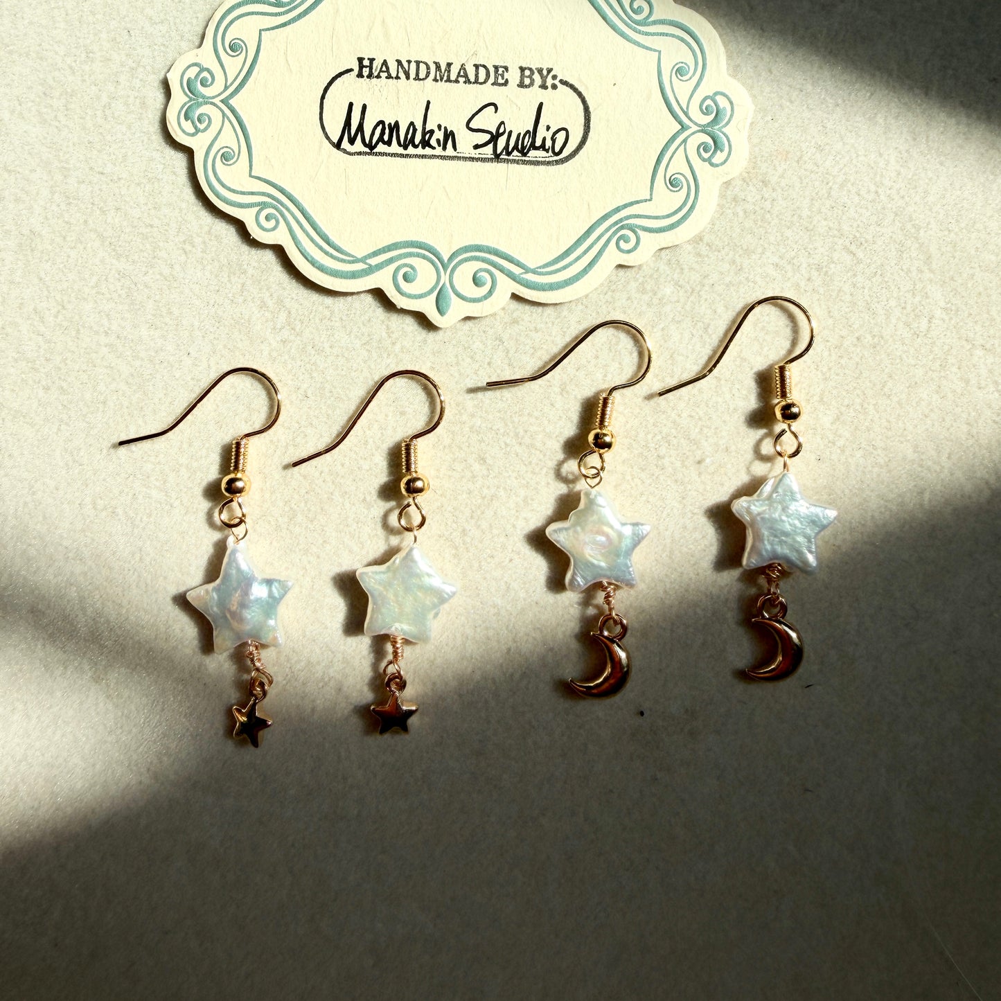 Handmade Fresh Water Baroque Pearl Star Earrings