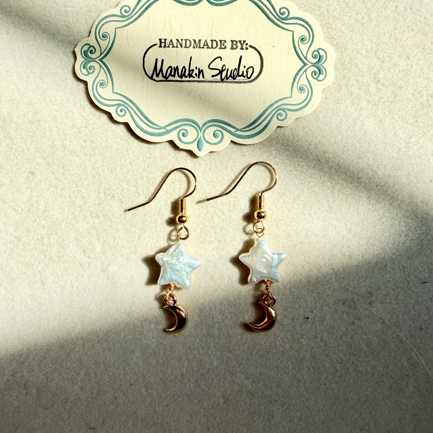 Handmade Fresh Water Baroque Pearl Star Earrings