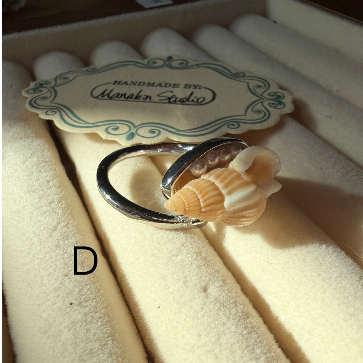 Handcrafted Natural Seashell & Conch Statement Adjustable Ring | Silver-Plated