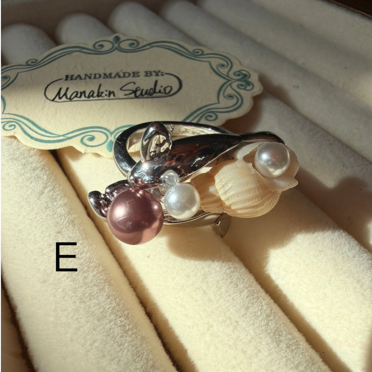 Handcrafted Natural Seashell & Conch Statement Adjustable Ring | Silver-Plated