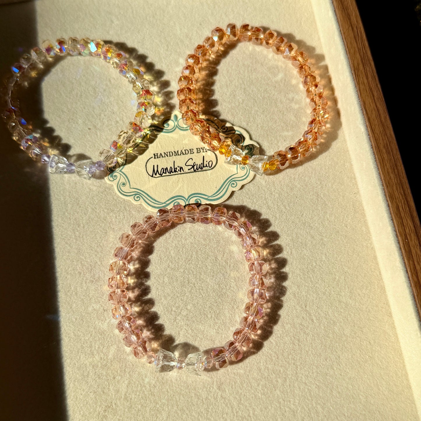 Handmade Sparkling Bow Stretch Bracelet, Delicate Cute Bow Knot Elastic Wristband Gift for Her