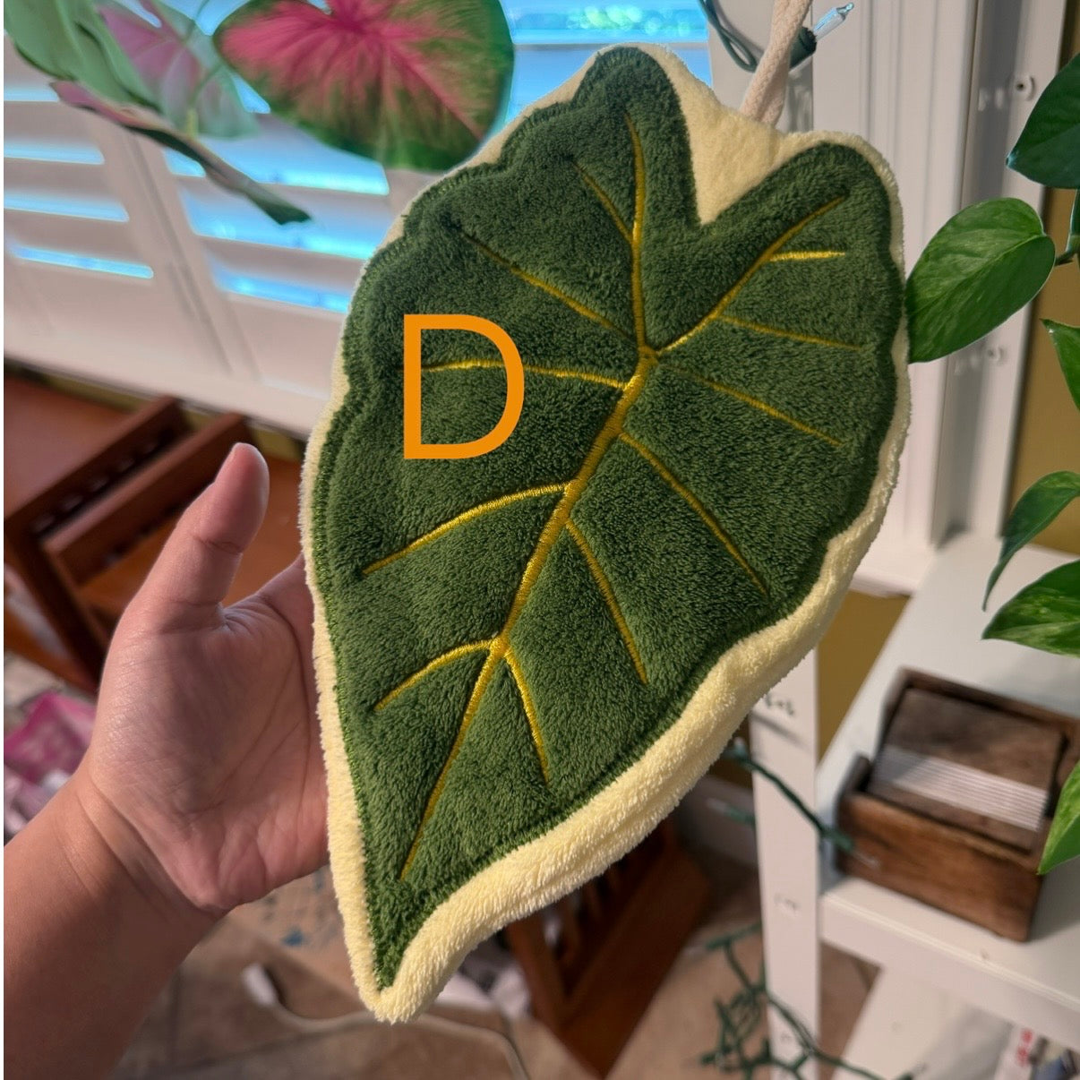 Anthurium Leaf Coral Fleece Hand Towel: Tropical Decor