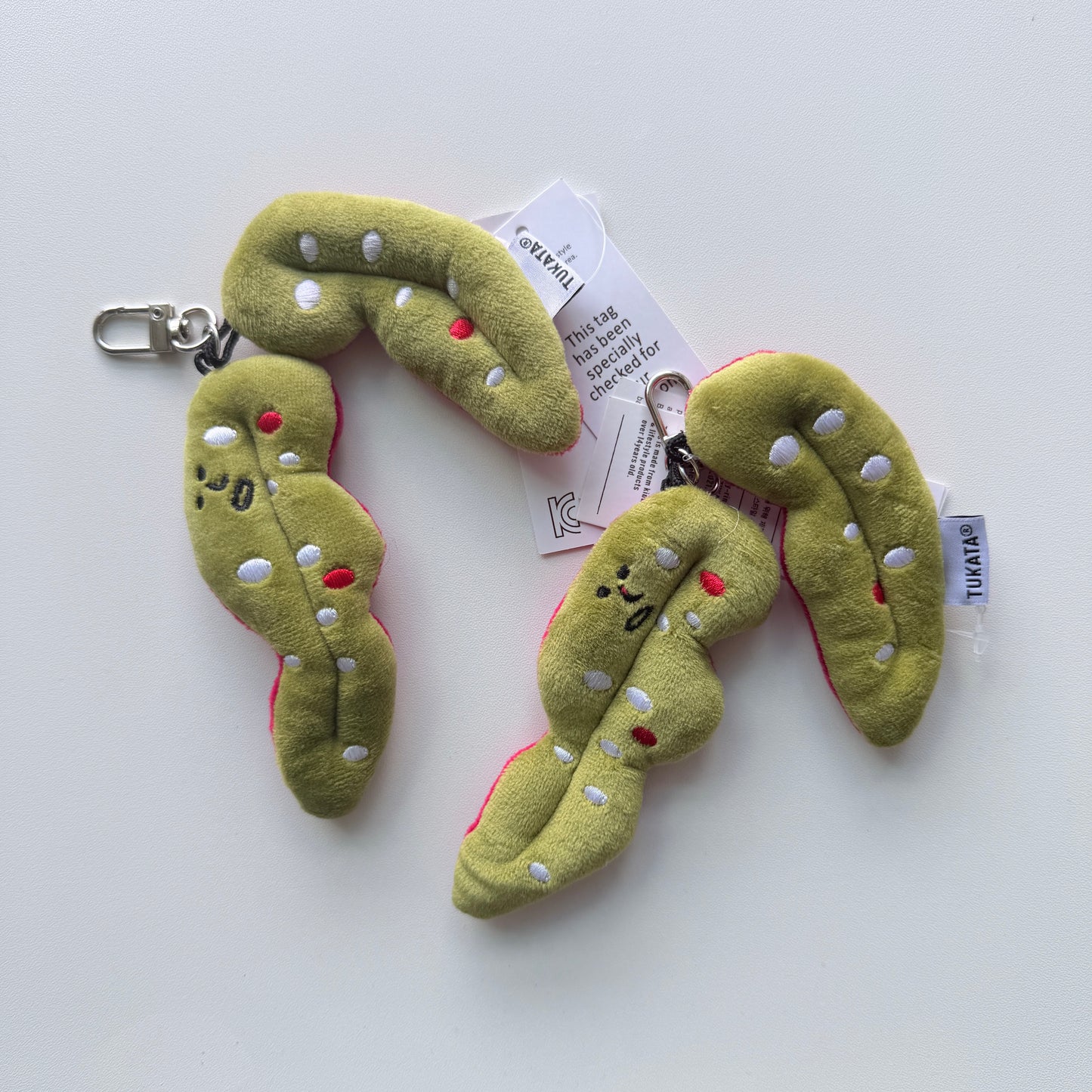 Kawaii Pea Leaf Plush Keychain, Cute Vegetable Bag Charm, Soft Plush Keyring, Backpack Charm, Cute Gift