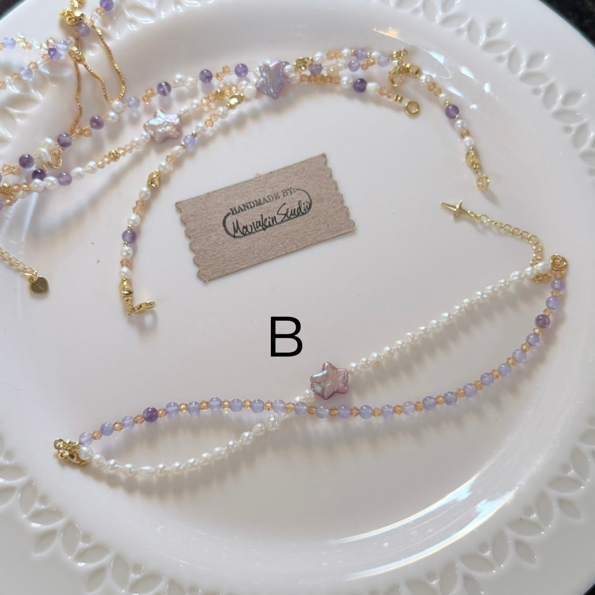 Handcrafted Dainty Baroque Pearl & Amethyst Bracelet Collection | 18k Gold Plated Copper